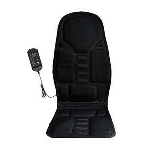 Fundas de asiento de coche Cojín de masaje con calefacción eléctrica Dolor Cuello Cintura Relajación Vibración 7 métodos Masajeador Pad Oficina