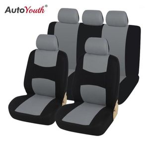 El asiento del automóvil cubre par delantero en protectores de asiento universal universal negro y gris para accesorios automotrices de pasajeros15151141
