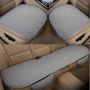 Fundas de asiento de coche, funda de lino delantera/trasera/juego completo, elige cojín de lino, Protector de almohadilla, ajuste Interior automotriz, camión, Suv, furgoneta