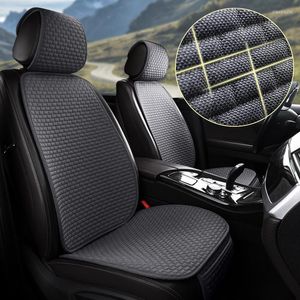 Fundas de asiento de coche, juego completo de funda de lino, Protector de cojín de asientos de coche de lino, almohadillas delanteras/traseras, transpirables, frescas, universales en el salón