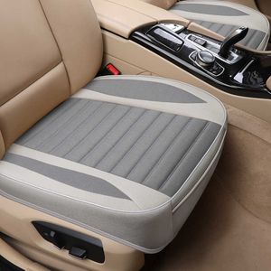 Car Seat Covers Linen Fabric Car Seat Cover Four Seasons Front Rear Flax Cushion Breathable Protector Mat Pad Auto accessories Universal Size T221110