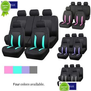 Car Seat Covers Mesh Er Set Voiture Accessories Interior Unisex Fit Most Suv Track Van With Zipper Airbag Compatible Drop Delivery M Dht2H