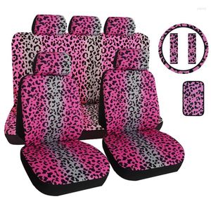 Fundas para asientos de coche Funda universal Estampado de leopardo rosa 3D con protector de moda para tapicería
