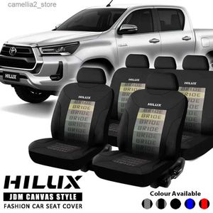 Fundas de asiento de coche Conjunto completo universal Estilo de moda Accesorios para automóviles JDM o diseño de pista de neumáticos Funda de asiento de coche para Toyota Hilux Q231120
