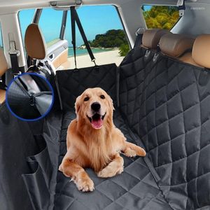 Fundas de asiento de coche, impermeable, antisuciedad, para perros, con solapas laterales, para mascotas, para portabebés trasero, hamaca Convertible