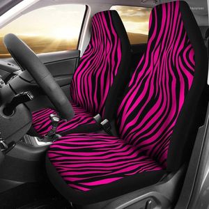 Housses de siège de voiture ensemble de zèbre imprimé Animal rayé magenta rose noir universel adapté pour sièges baquets voitures et VUS Safar africain