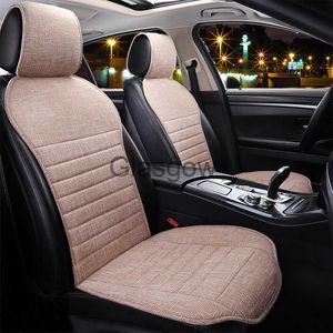 Asientos de coche Funda de asiento de coche de lino con respaldo y sombrero Protector de cojín de asiento delantero beige Auto Interior automotriz para camión Suv o MPV x0801