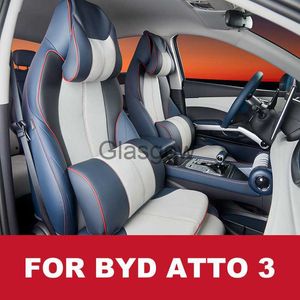 Asientos de coche para BYD Atto 3 2022 2023, almohada para reposacabezas, cojín para asiento de coche, cojín para el cuello, asiento de coche de cuero transpirable, almohadilla para reposacabezas y cuello x0801