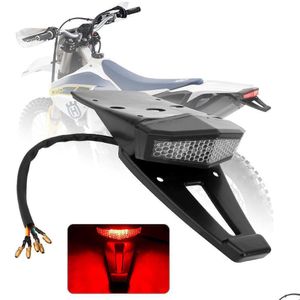 Lámpara de señal de automóvil Luz de giro Indicador de parada de freno Rojo / Ámbar para Bobber Enduro Dirt Bike Motocicleta ATV LED Cola trasera Entrega de gota DHC0V