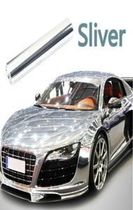 CAR Silver Chrome Flexible Vinyl Wrap Roll Película Pegatina de auto calcomanía 20x152cm8415720