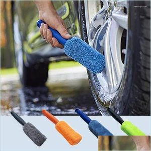 Car éponge véhicule Brosse de roue Brosse à lavage Tire Rimer Poignée de nettoyage outil pour le camion Motorcycle Nettoyer Détails Détail Livraison Mobi Dhilu