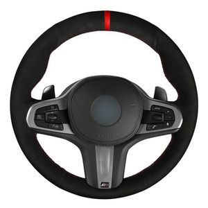 Housse de volant de voiture en daim noir doux cousu à la main pour BMW M Sport G30 G31 G32 G20 G21 G14 G15 G16 X3 G01 X4 G02 X5 G05262K