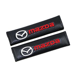 Autocollant de voiture coussin de couverture de ceinture de sécurité pour Mazda Logo tricot voiture ceinture de sécurité épaule conducteur épaule protecteur Auto accessoires