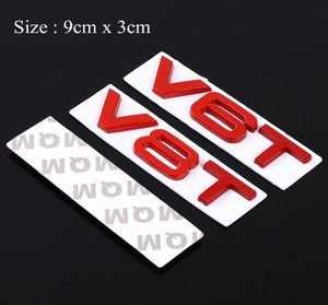 Car autocollant V6T V8T LOGO METAL EMBLEBLE BADGE DÉCALAGES Stickers pour RS Sine S3 S4 S5 S6 S7 S8 A4L A5 A6L A3 A4 A7 Q3 Q5 Q7 B63626545