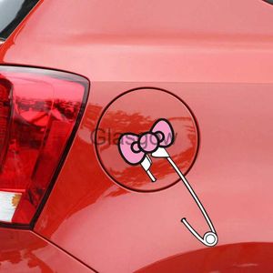 Autocollants de voiture 198 cm autocollants de voiture épingle de sécurité baby rose dessin anoon charmant mignon fille créative décoration pour le bouchon de réservoir de carburant moteur de pare-chocs C40 x0705
