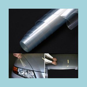 Autocollants De Voiture 30 X 120 Cm Transparent Car Styling Phare Autocollant Frein Queue Lumière Teinte Vinyle Wrap Film Feuille Er Protection Drop Del Dh6Vu