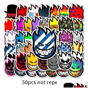 Pegatinas de coches 50 Unids / lote Muy Cool Spitfre Skateboard Spitfire Sticker Surf Skate Scooter Mobile Tablet Calcomanías Drop Delivery Mobiles M Dh2Bk