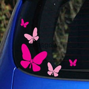 Autocollants de voiture 5 pièces papillons vinyle autocollant mode nouveau rose et rose vif décalcomanies filles voiture fenêtre décoration ordinateur portable tasse décor x0705