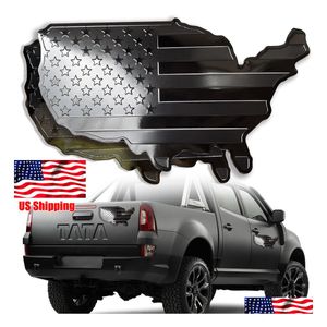 Pegatizas de automóviles Decisitas de calcomanía de la bandera americana para camiones USA FJB Mapa negro Fender Emblema 7x4 SUV Motorycle Laptop Drop entrega Mobiles DHXQ3