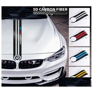 Calcomanías para automóviles Pegatinas de diseño para automóviles Calcomanías adhesivas para capó de fibra de carbono M Decoración de rendimiento para E90 E46 E39 E60 F30 F10 F15 E53 X5 X6873940 Dhkxg