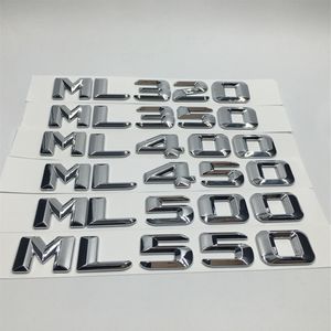 Pegatinas de coche cromadas ML320 ML350 ML400 ML450 ML500 ML550 emblema del maletero trasero letras para Mercedes Benz ML Class275d