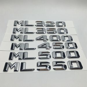 Pegatinas de coche cromadas ML320 ML350 ML400 ML450 ML500 ML550 emblema del maletero trasero letras para Mercedes Benz ML Class258y