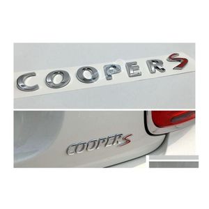 Autocollants de voiture Coopers Cooper S badge emblème décalcomanie lettres autocollant pour mini coffre couvercle hayon arrière coffre Decal2569241 Drop Delivery Mo Otjet