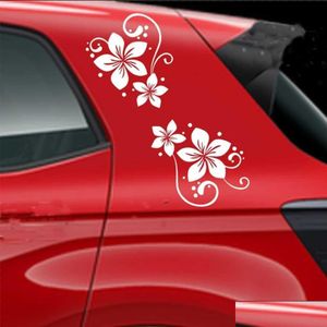 Autocollants de voiture fleurs avec des points autocollant décalcomanie pour pare-brise Tailget pare-chocs capot véhicule Suv vinyle décor R230812 livraison directe Automobi Otyrx