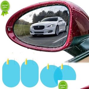 Pegatinas de automóviles nuevas calcomanías de 1pcs película impermeable para la visión de la lluvia del espejo retrovisor en los días lluviosos de entrega de caída antideslumbrante de automóviles m dhyyq