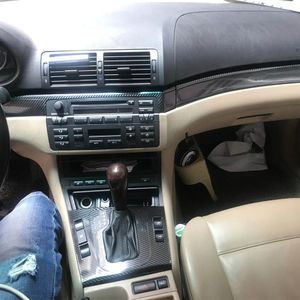 Autocollants de moulage de changement de couleur de Console centrale intérieure de voiture en Fiber de carbone 3d 5D de style de voiture pour BMW série 3 E46 4 portes