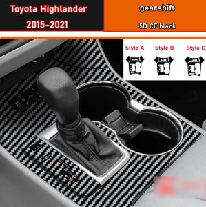 Accesorios de estilo de coche, pegatinas decorativas para panel de engranaje de automóvil para Toyota Highlander 2015-2021