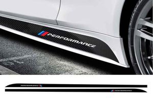 Style de la voiture Porte de voiture Jupe latérale Stripts Autocollant pour BMW M Performance pour BMW Motorsport Black Carbone Fibre décalants 3D 5D Extérieur D9469374