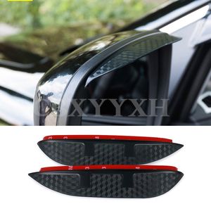 Estilo de coche espejo retrovisor de carbono lluvia ceja impermeable Protector de hoja Flexible accesorios para HYUNDAI Tucson 2015-2016