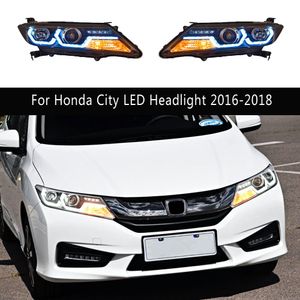 Style de voiture feux de jour Streamer clignotant indicateur pour Honda City phare LED assemblée 16-18 feux de route Angel Eye projecteur