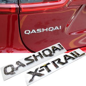 Estilo de coche para Nissan x-trail Qashqai, letras para puerta trasera, emblema de fuente, pegatina 3D ABS, placa de identificación para maletero trasero, accesorios de decoración 242t