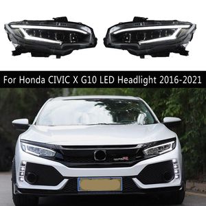 Lampe frontale de style de voiture feux de jour DRL pour Honda CIVIC X G10 ensemble de phare LED 16-21 lentille de projecteur d'oeil d'ange de faisceau élevé