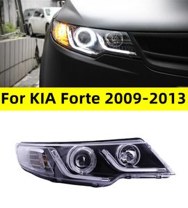 Phares de style de voiture pour KIA Forte 2009-2013 phares LED oeil d'ange lentille de lumière du jour lampe au xénon Signal phare