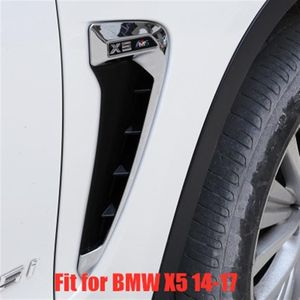 Kit de style de voiture pour BMW Xdrive Emblem X5 F15 X5M F85 2014-2018 Shark Gills Side Fender Vent Mesh Décoration 3D Stickers Grille302Y