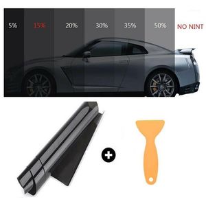 Voiture Pare-Soleil 20% VLT Noir Pro Maison Verre Teinte Teinture Film Rouleau Feuilles Anti UV Protection Solaire Autocollant Films Scraper241t