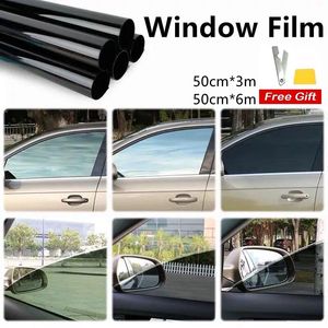 Pare-soleil de voiture 6m rouleau noir fenêtre teinte Film Uv maison VLT 50% solaire verre autocollant Auto Nano céramique feuille