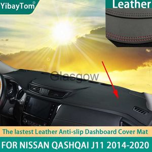 Pare-soleil de voiture de haute qualité en cuir PU Tableau de bord Anitslip AntiUV Tapis de protection Tapis de protection pour Nissan Qashqai J11 20142020 accessoires x0725