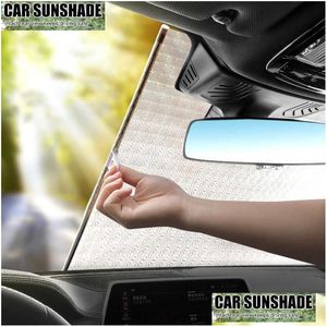 Parasol del coche UV Visor Escudo retráctil Sun Shade Protector Parasol Ventana delantera Er Cortinas Interior Parabrisas Protección Drop Deli DHQVI