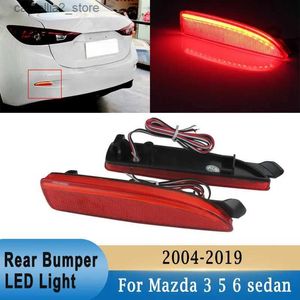 Feux arrière de voiture 12V voiture pare-chocs arrière LED lumières réflecteur de feu arrière pour Mazda 3 5 6 Axela Atenza berline 2004-2019 lampe de frein de pare-chocs arrière Q231017