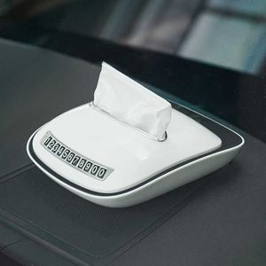 Caja de pañuelos de coche Servilletero multifuncional Piezas de automóvil creativas Almacenamiento sólido Accesorios interiores antideslizantes T221219