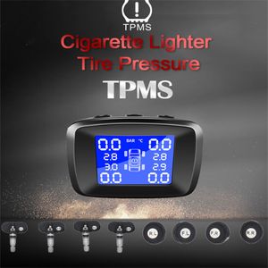 Voiture TPMS pression des pneus système de surveillance de la pression des pneus allume-cigare Kit de moniteur LCD avec 4 capteurs externes internes