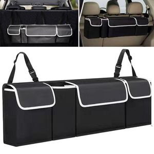 Car Trunk Organizer High Capacity Storage Bag Waterproof Oxford Cloth Foldable Multifunctional Seat Back Interior Hanging Bags