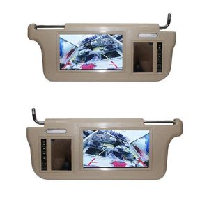 Voiture vidéo pouce Sun Visor Mirror Sn LCD Monitor DC 12V intérieur beige pour AV1 AV2 Player Drop Livraison mobiles MotoLles Elec DH8BS