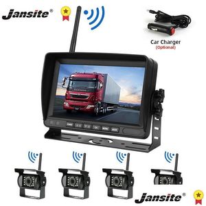 Video del coche Jansite Vehículo inalámbrico Lcd Camión Monitor 7 Visión nocturna Cámara de respaldo inversa para autobús Rv Sistema de asistencia de estacionamiento Drop Dh9D6