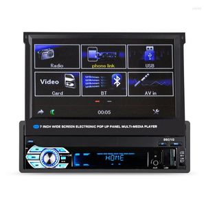 Écran rétractable tactile vidéo de voiture multimédia universel Cassette capacitive 7 pouces lecteur MP5 prise en charge Bluetooth USB/AUX SD/FMCar