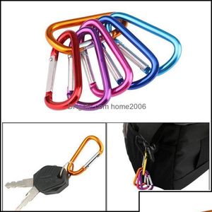 Carabiners Carabiners 10Pcs Aluminum Carabiner Key Chain Clip Outdoor Cam Keyring Snap Hook Water Bottle Buckle Travel Kit Climbing Ac Dhsgc